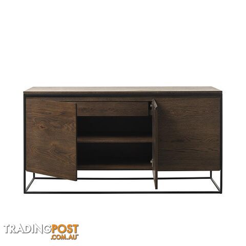 RIVOLI Sideboard 1.55M -  Smoked Oak / Black - 40813020 - 5704745088419