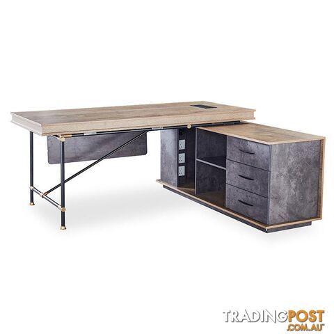 PARKER Executive Office Desk with Right Return 1.8M - Tobacco - WF-PW001A-R - 9334719004389