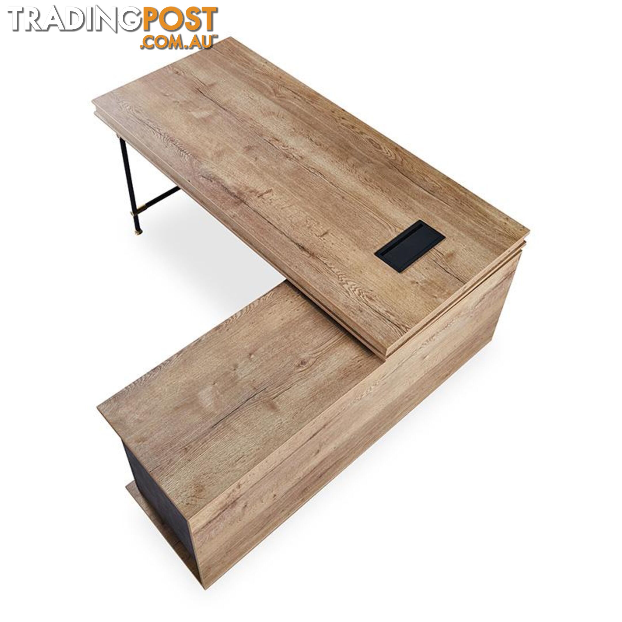 PARKER Executive Office Desk with Right Return 1.8M - Tobacco - WF-PW001A-R - 9334719004389