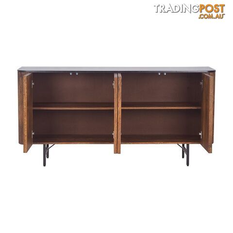 KAASNI Sideboard 160 cm Solid Mango Wood - Honey & Black - LX-2101 - 9334719011967