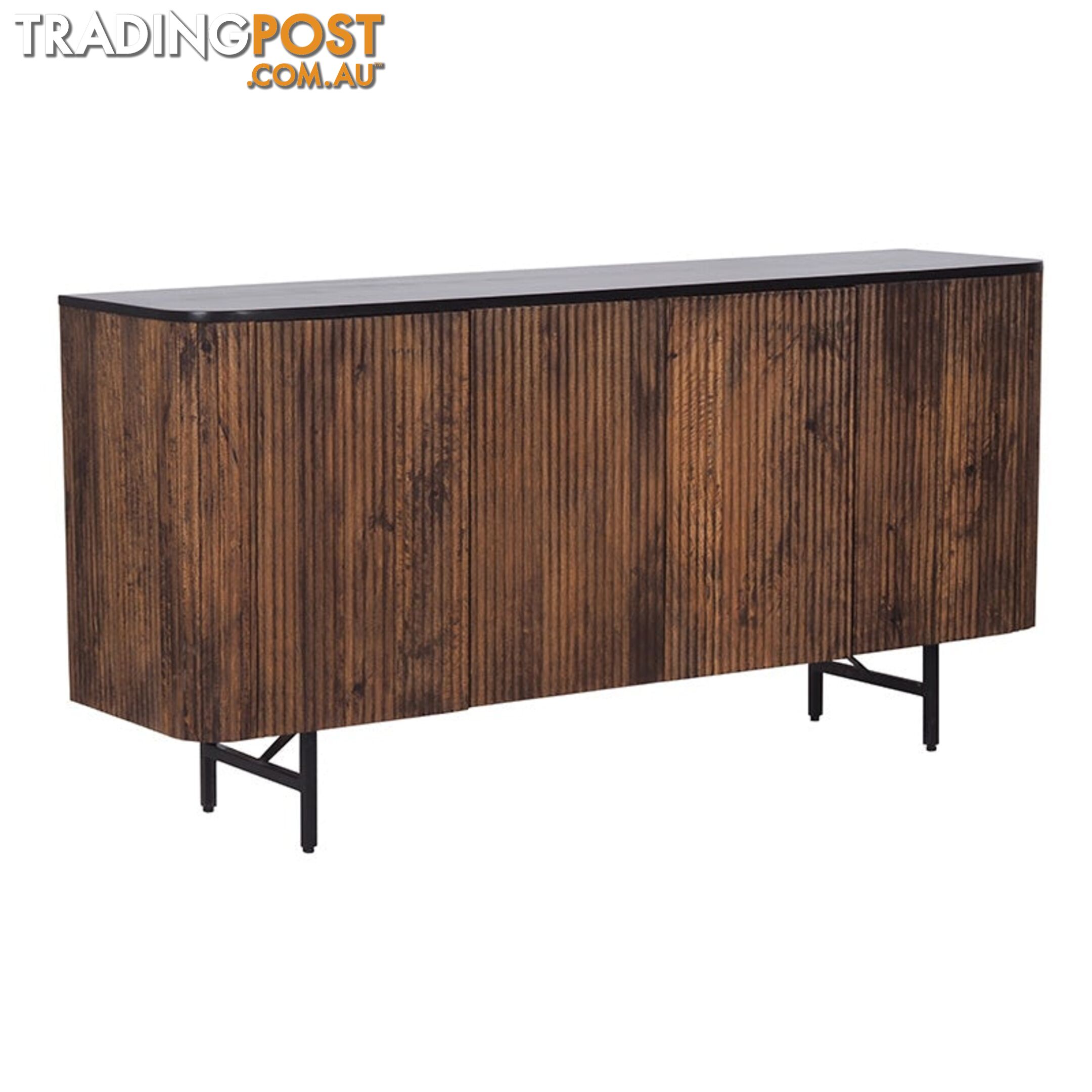 KAASNI Sideboard 160 cm Solid Mango Wood - Honey & Black - LX-2101 - 9334719011967