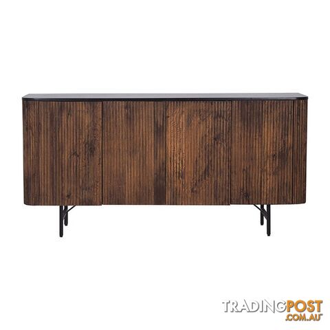 KAASNI Sideboard 160 cm Solid Mango Wood - Honey & Black - LX-2101 - 9334719011967