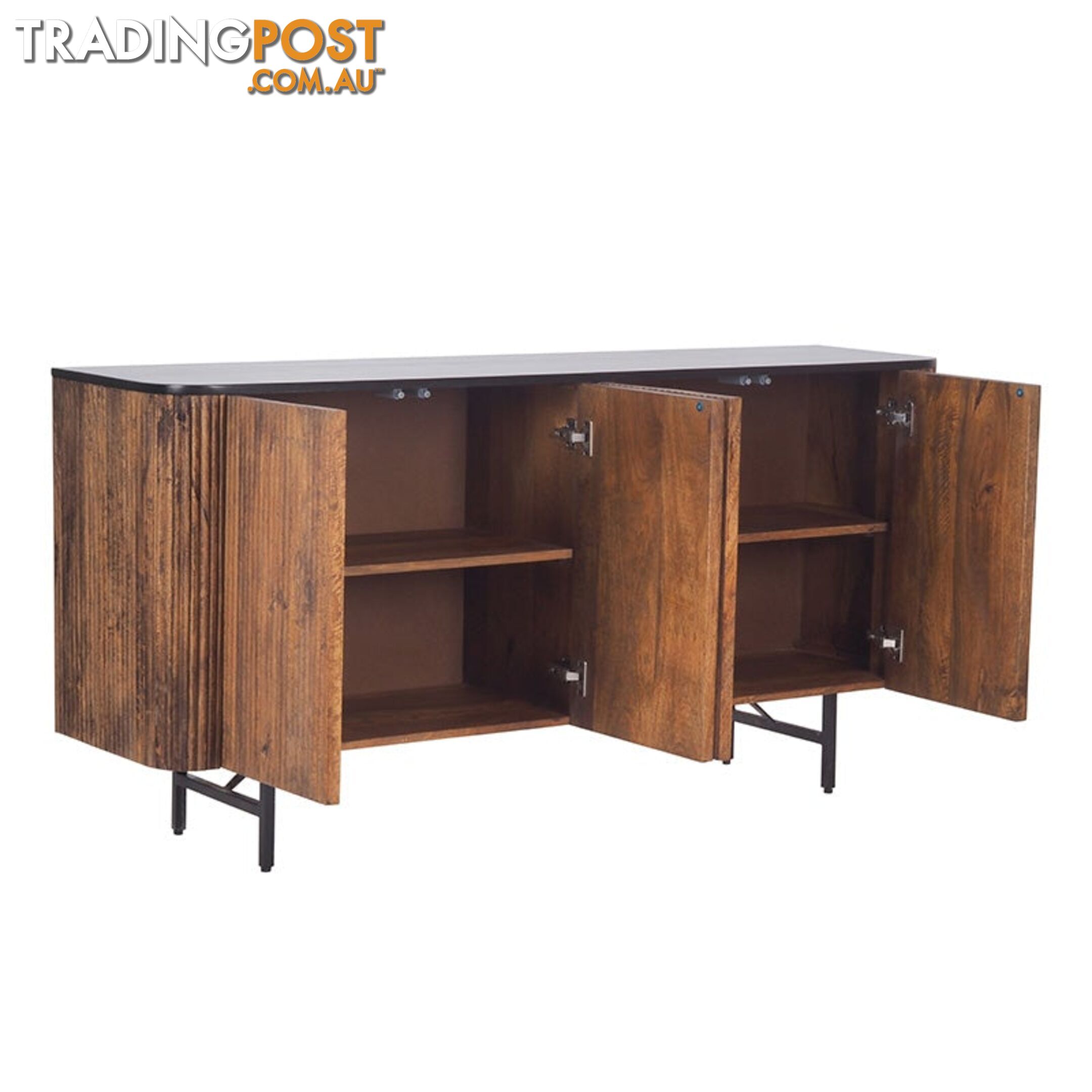 KAASNI Sideboard 160 cm Solid Mango Wood - Honey & Black - LX-2101 - 9334719011967