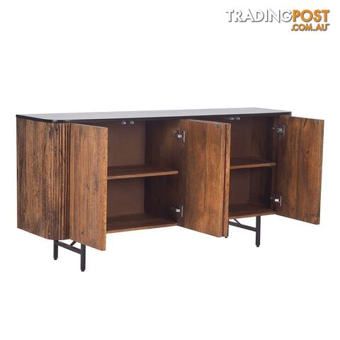 KAASNI Sideboard 160 cm Solid Mango Wood - Honey & Black - LX-2101 - 9334719011967