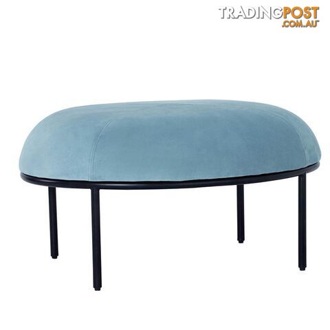 VAMOS Oval Footstool/ Ottoman 80cm - Jade & Black - 236074 - 9334719007212
