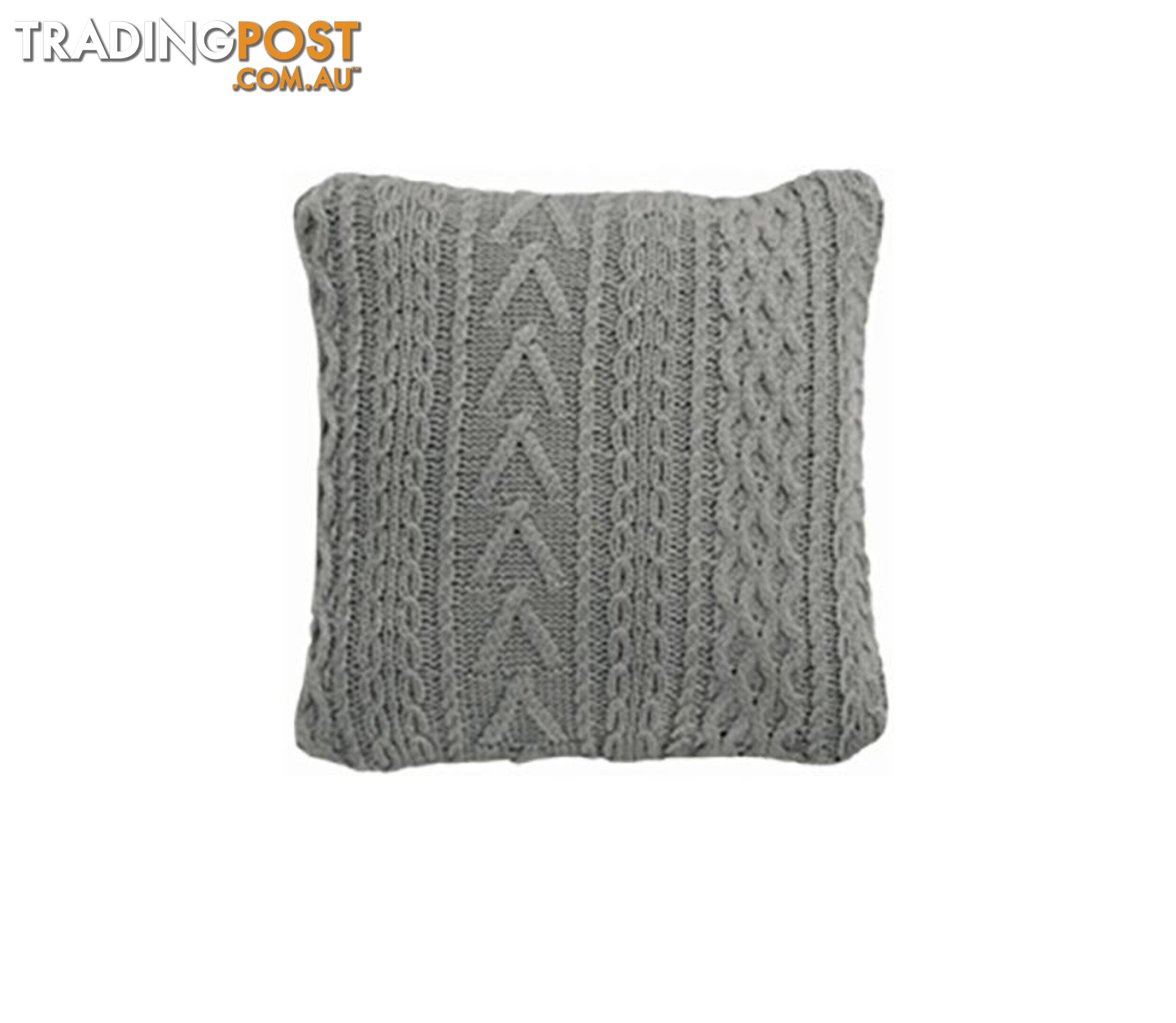 Sakura Light Grey Cable Knit Cushion - 31015 - 9334719008714