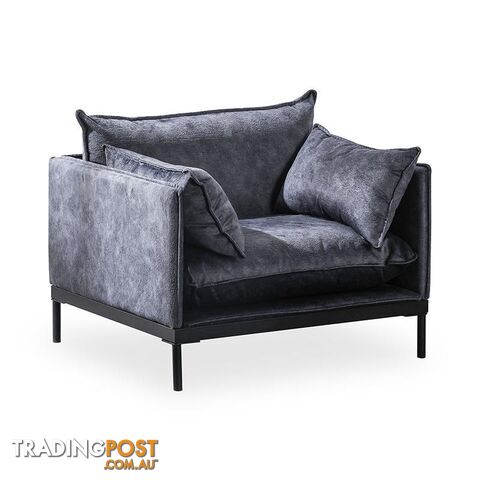 SINCLAIR Single Seater Sofa in Charcoal - BB-S005-MB - 9334719011073