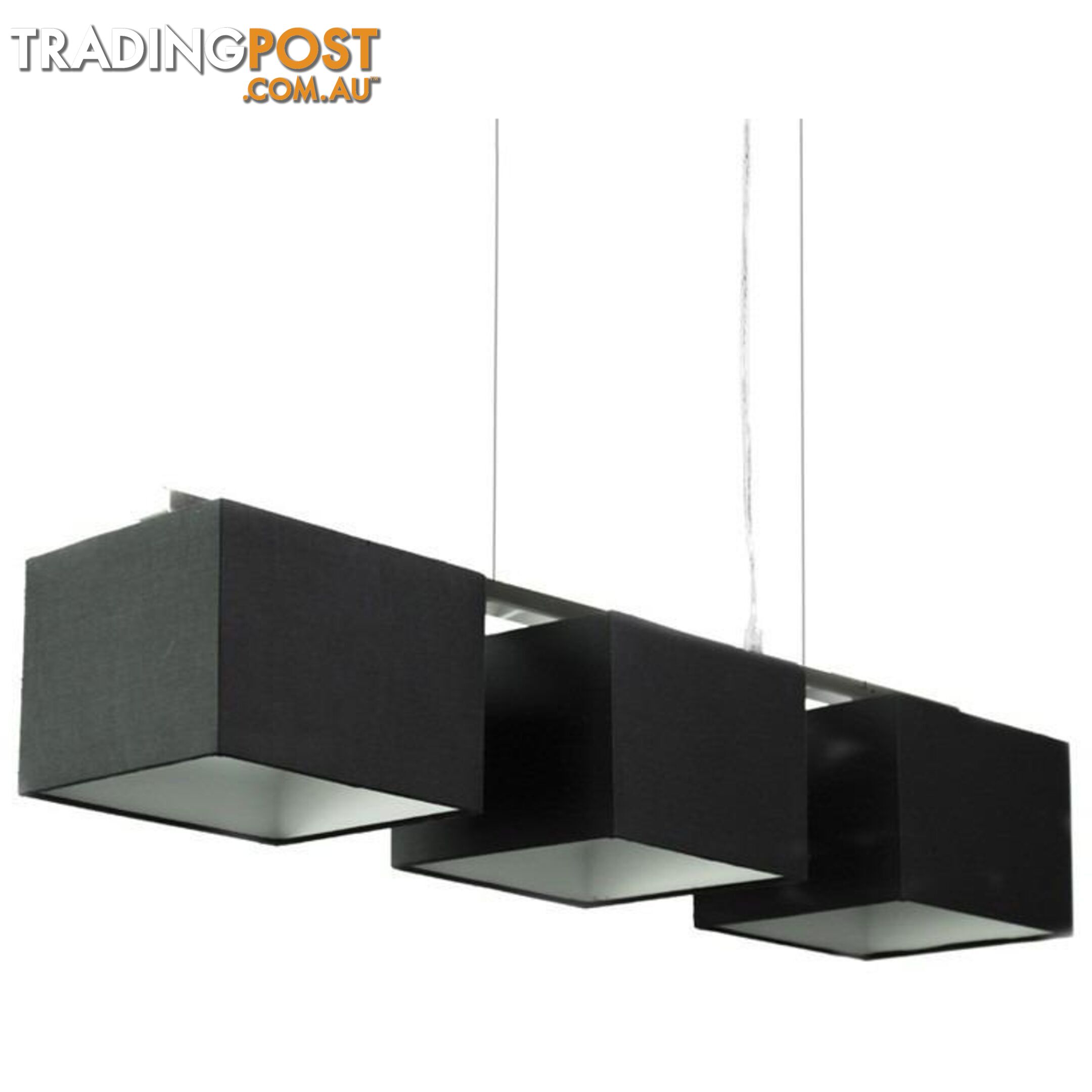 Godwin Black Black Square Trio Pendant Lights - 13059-BLK - 9334719000053