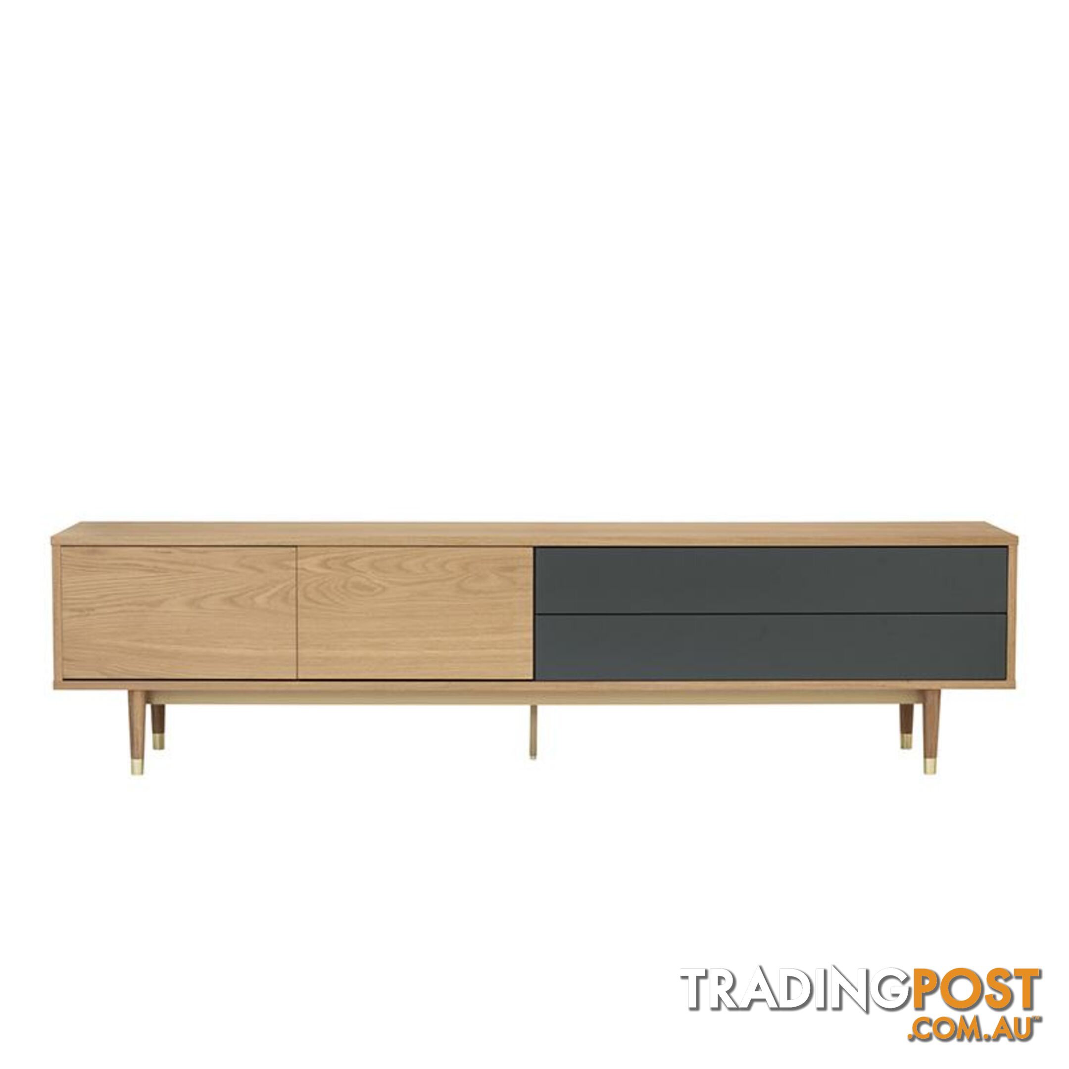 HOUSTON Entertainment TV Unit 200cm -  Natural & Grey - 336022 - 9334719003795