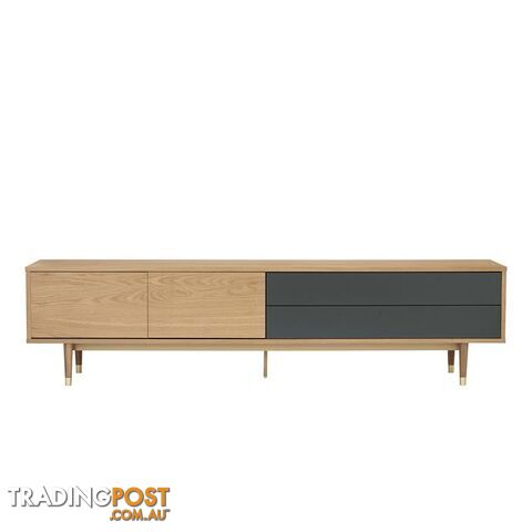 HOUSTON Entertainment TV Unit 200cm -  Natural & Grey - 336022 - 9334719003795