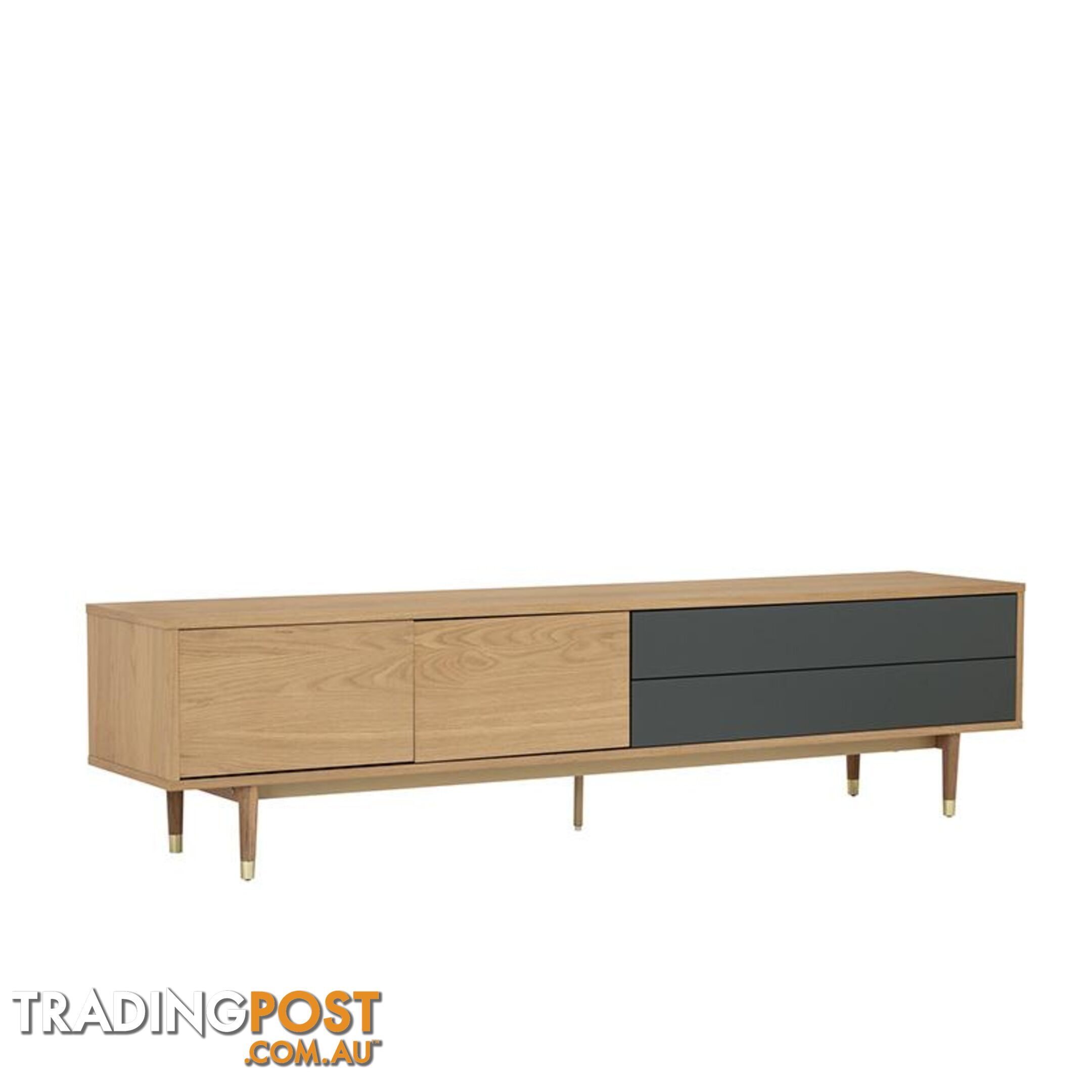 HOUSTON Entertainment TV Unit 200cm -  Natural & Grey - 336022 - 9334719003795