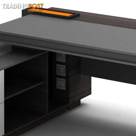 RADDIX Executive Desk with Left Return 1.8M - Dark Brown - DF-FF-D0118L - 9334719003306