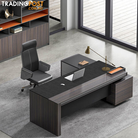 RADDIX Executive Desk with Left Return 1.8M - Dark Brown - DF-FF-D0118L - 9334719003306