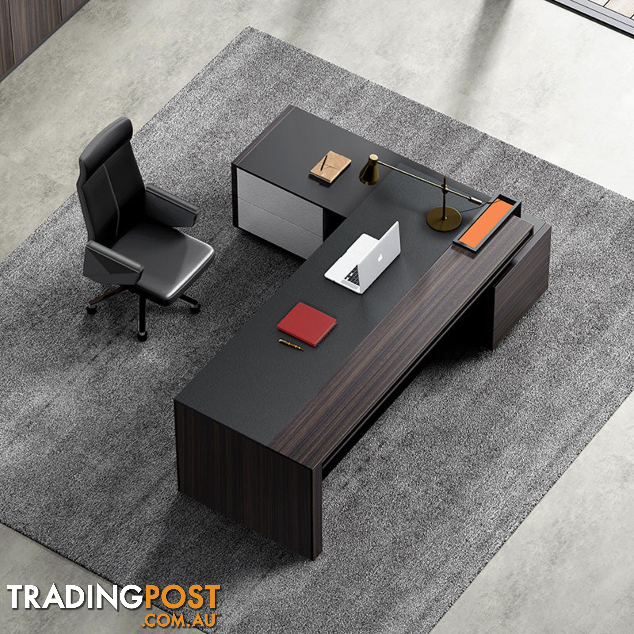 RADDIX Executive Desk with Left Return 1.8M - Dark Brown - DF-FF-D0118L - 9334719003306