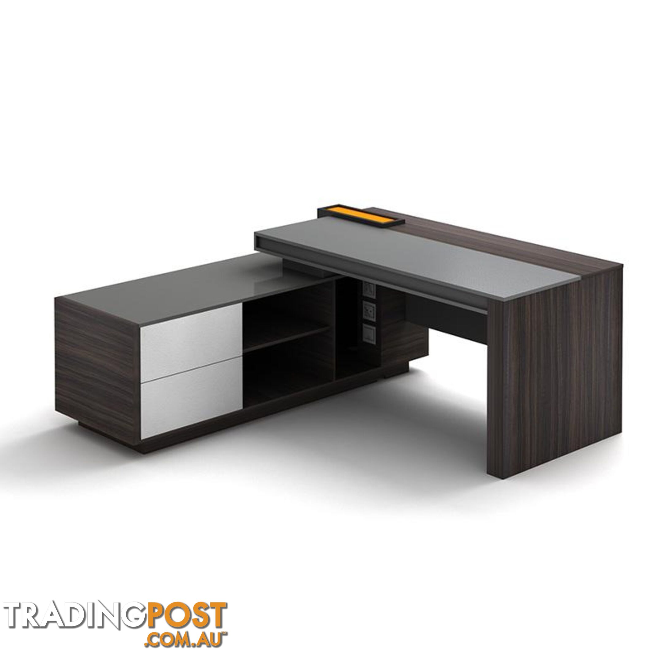 RADDIX Executive Desk with Left Return 1.8M - Dark Brown - DF-FF-D0118L - 9334719003306