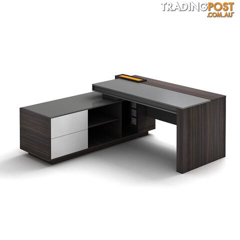 RADDIX Executive Desk with Left Return 1.8M - Dark Brown - DF-FF-D0118L - 9334719003306