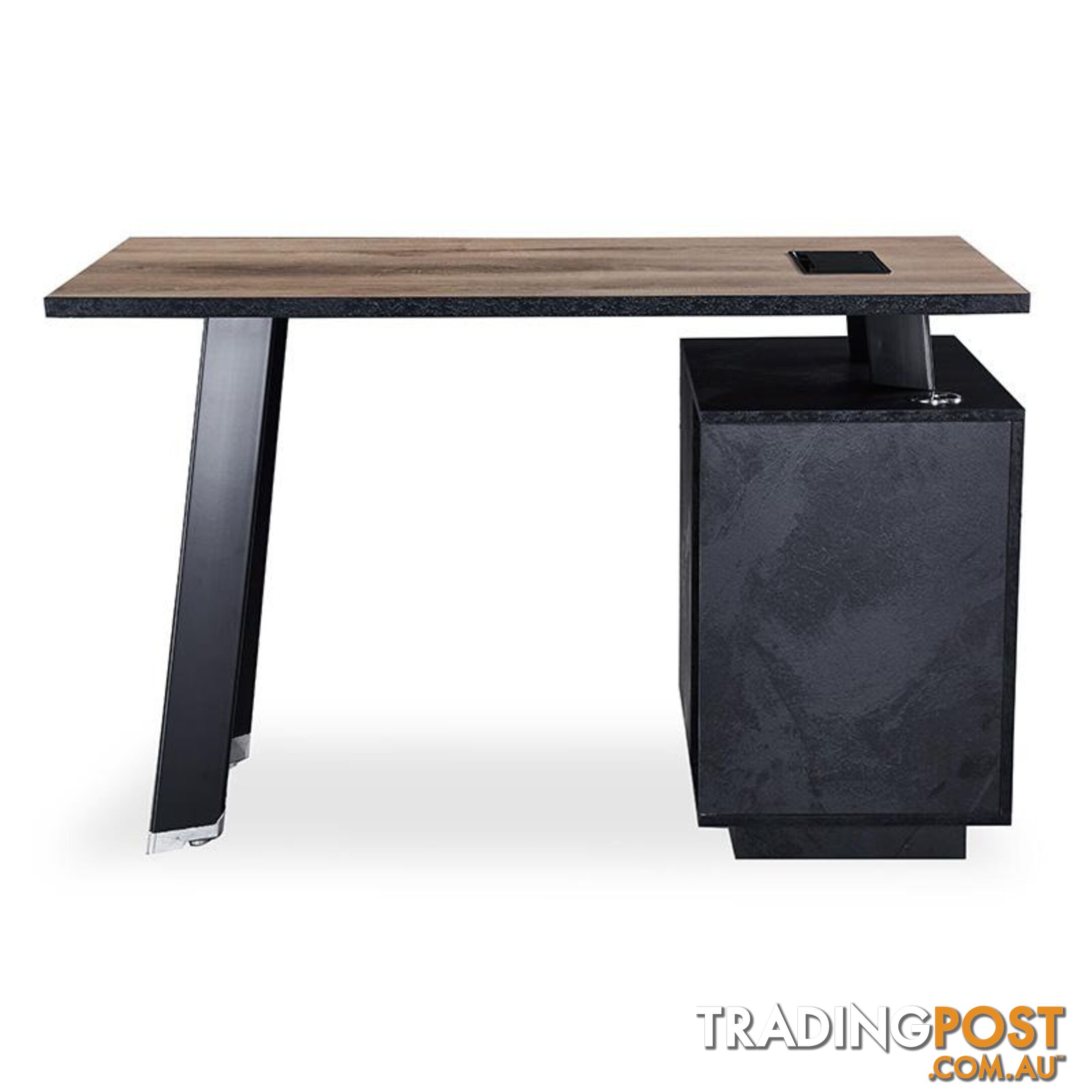 ARTO Single Workstation Desk with Left Cabinet 1.2M - Warm Oak & Black - WF-NW007-L - 9334719004259