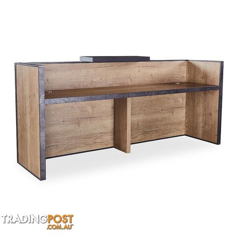 DEWITT Reception Desk 2.4M - Tobacco & Dark Concrete - WF-RT021 - 9334719004495