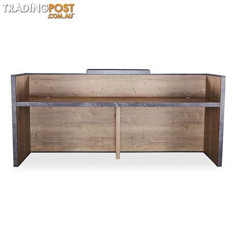 DEWITT Reception Desk 2.4M - Tobacco & Dark Concrete - WF-RT021 - 9334719004495