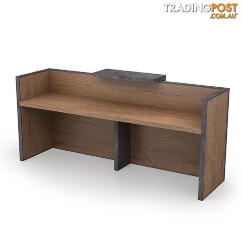 DEWITT Reception Desk 2.4M - Tobacco & Dark Concrete - WF-RT021 - 9334719004495