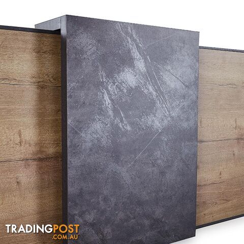 DEWITT Reception Desk 2.4M - Tobacco & Dark Concrete - WF-RT021 - 9334719004495