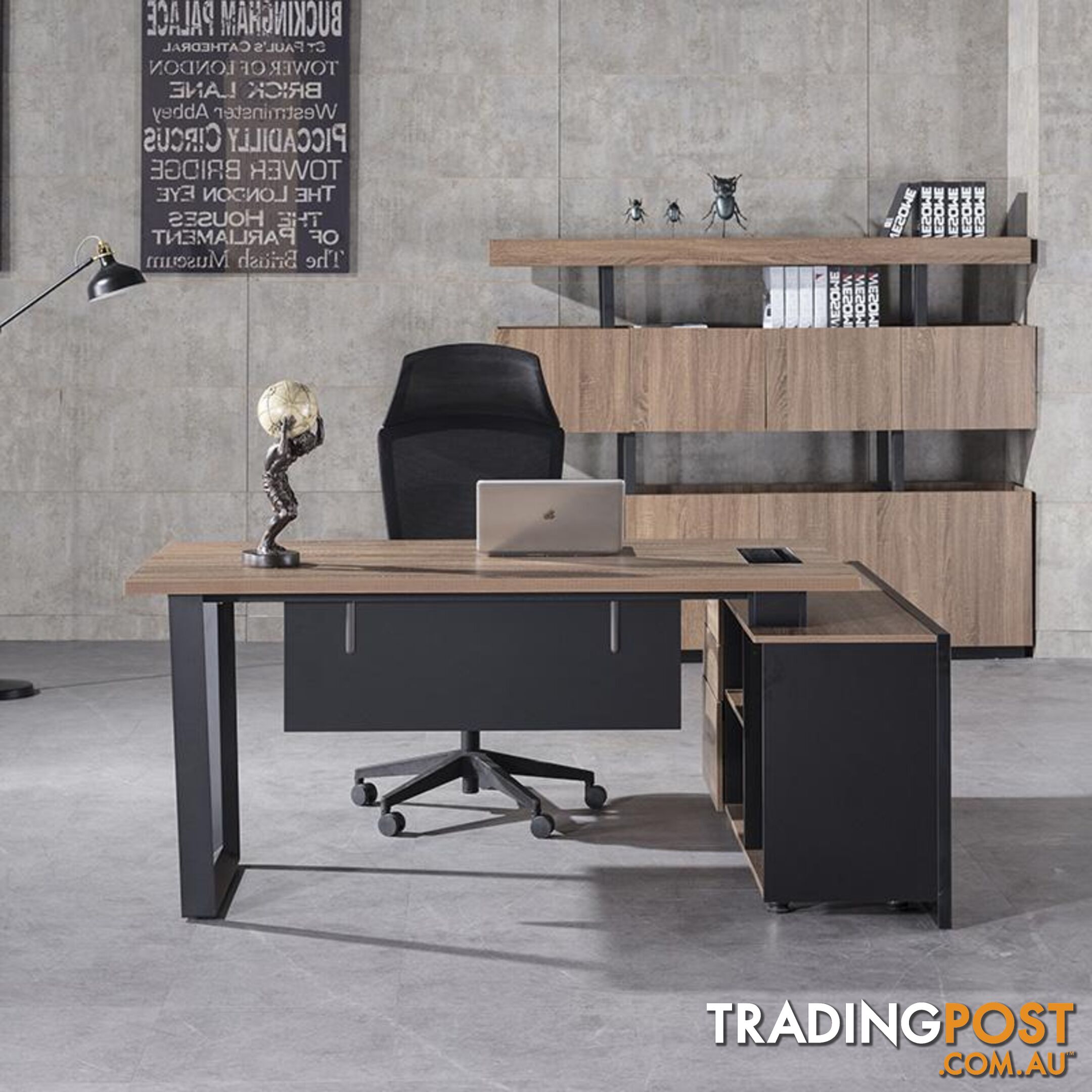 ADRIANO Executive Office Desk with Left Return 1.8M - Light Brown - WF-EW003-L - 9334719003825