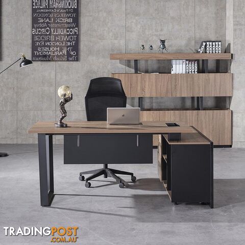 ADRIANO Executive Office Desk with Left Return 1.8M - Light Brown - WF-EW003-L - 9334719003825