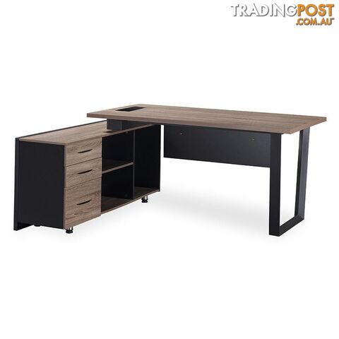 ADRIANO Executive Office Desk with Left Return 1.8M - Light Brown - WF-EW003-L - 9334719003825