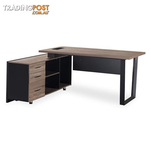 ADRIANO Executive Office Desk with Left Return 1.8M - Light Brown - WF-EW003-L - 9334719003825