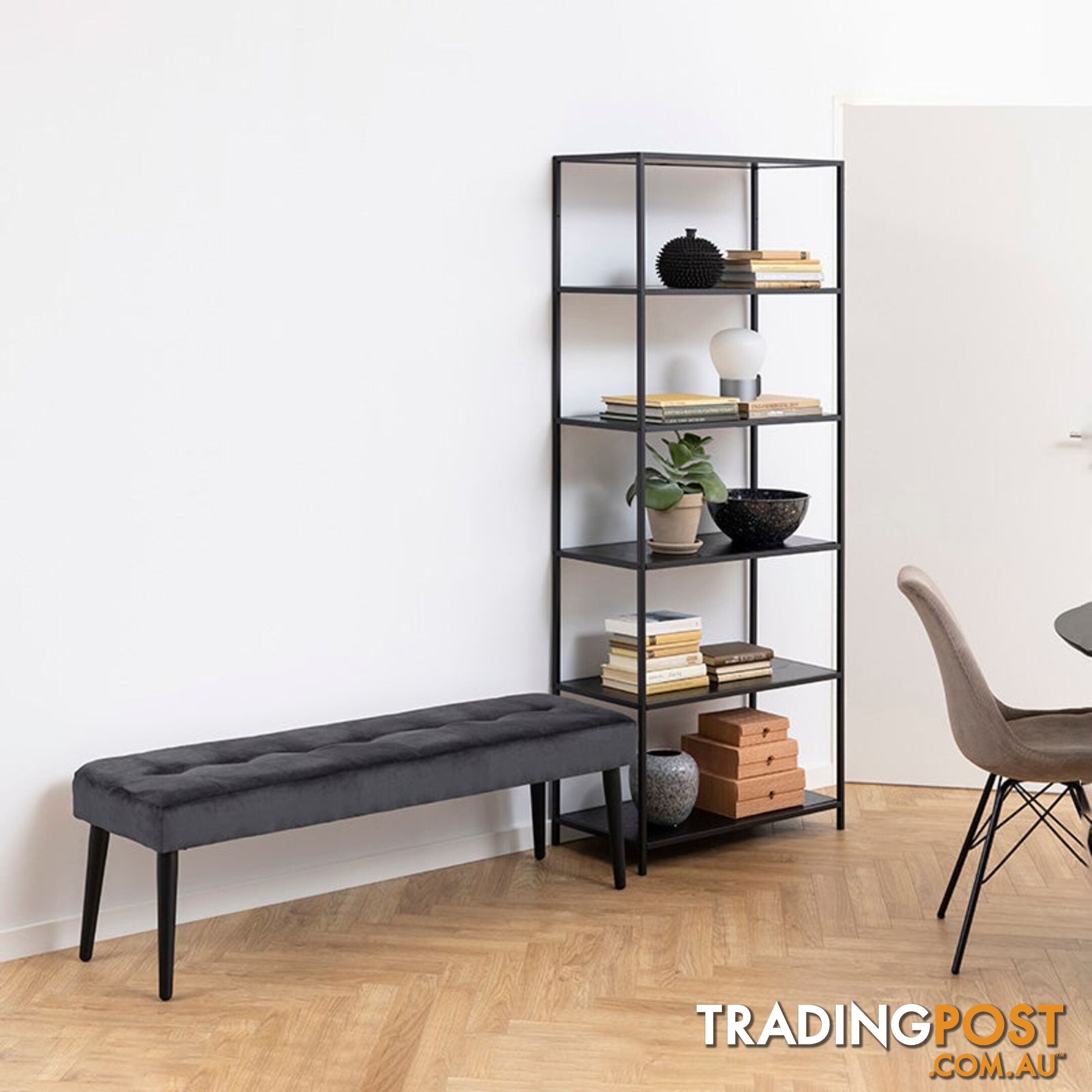 GASTON Bench Seat 140cm - Dark Grey - AC-0000092336 - 5713941107848