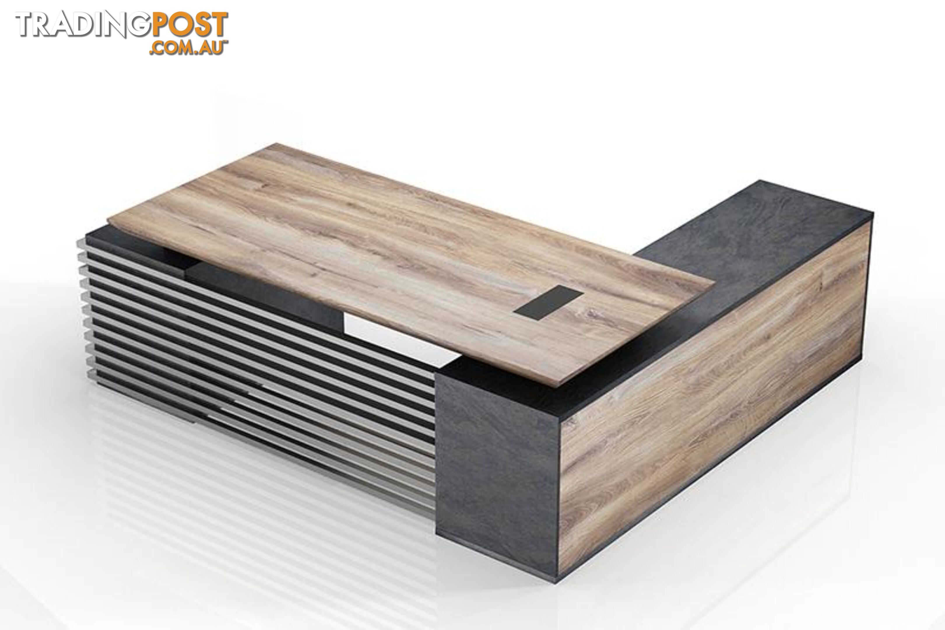 PHOENIX Executive Desk with Left Return 2.2M - Warm Oak & Black - WF-N2201-LEFT - 9334719011592