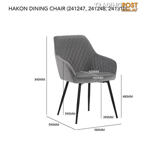 HAKON Dining Chair -  Grey & Black - 241247 - 9334719009704