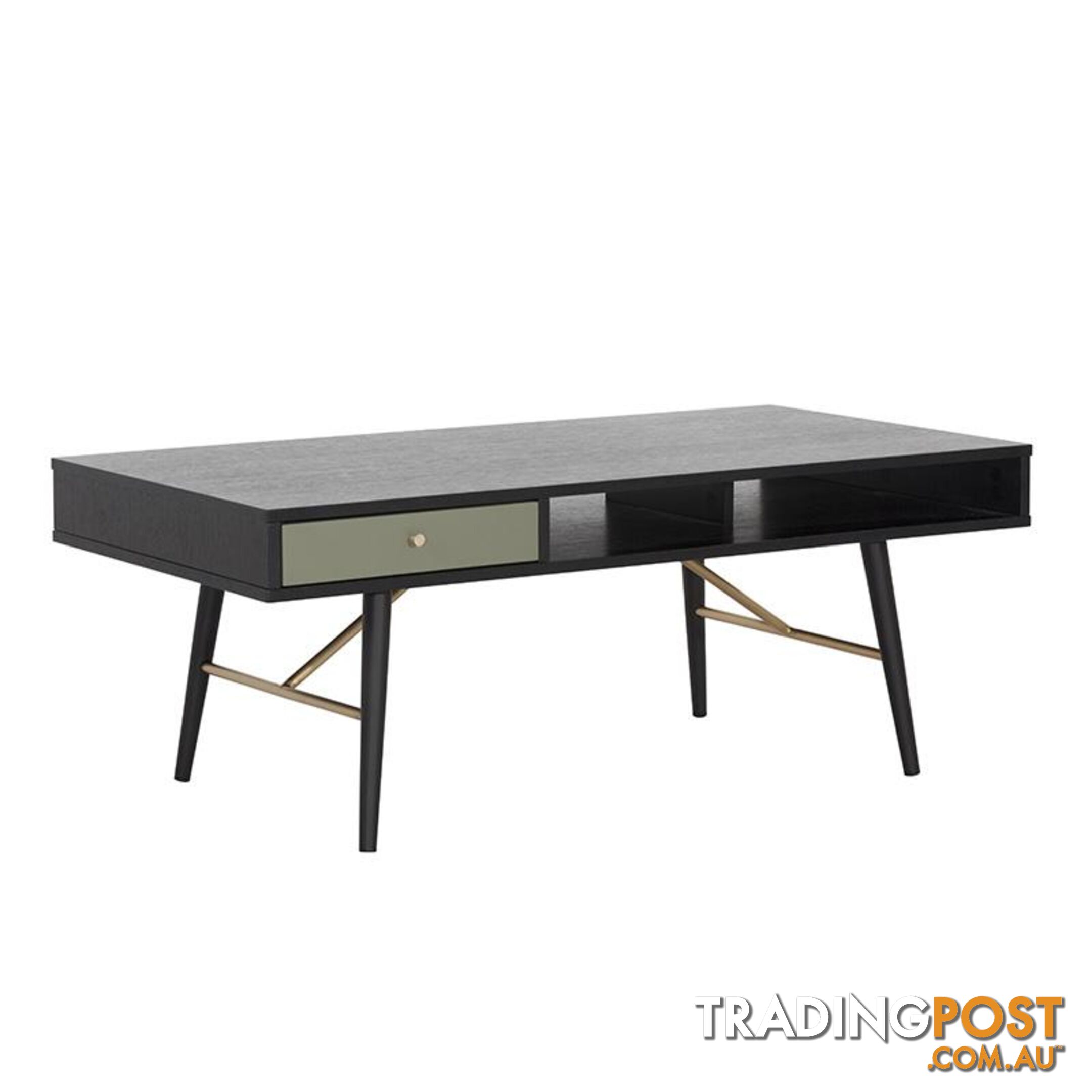 OMARI 117cm Black & Green Oak Coffee Table - DI-J5705 - 9334719001814