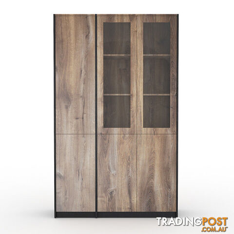 SUTTON 3 Door Display Unit 120cm - Warm Oak - WF-MS2507 - 9334719011899