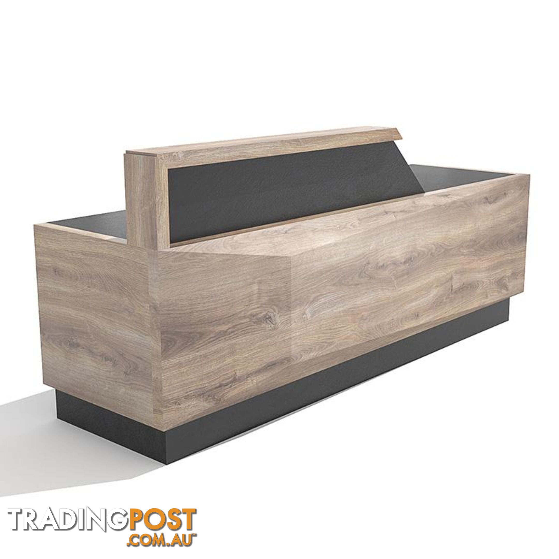 CONROY 2.4M Reception Desk Right Panel - Warm Oak & Black - WF-NT033-R - 9334719004532