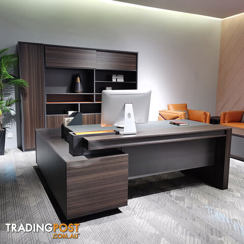 RADDIX Executive Desk with Right Return 2.2M - Brown - DF-FF-D0122R - 9334719003337