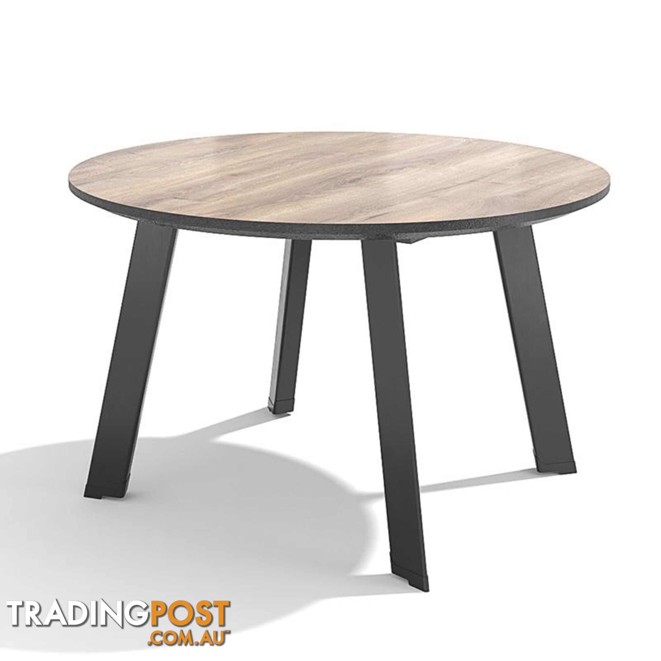 MARCO Round Boardroom/ Dining Table 1.2M - Warm Oak & Black - WF-NT012-C - 9334719010441
