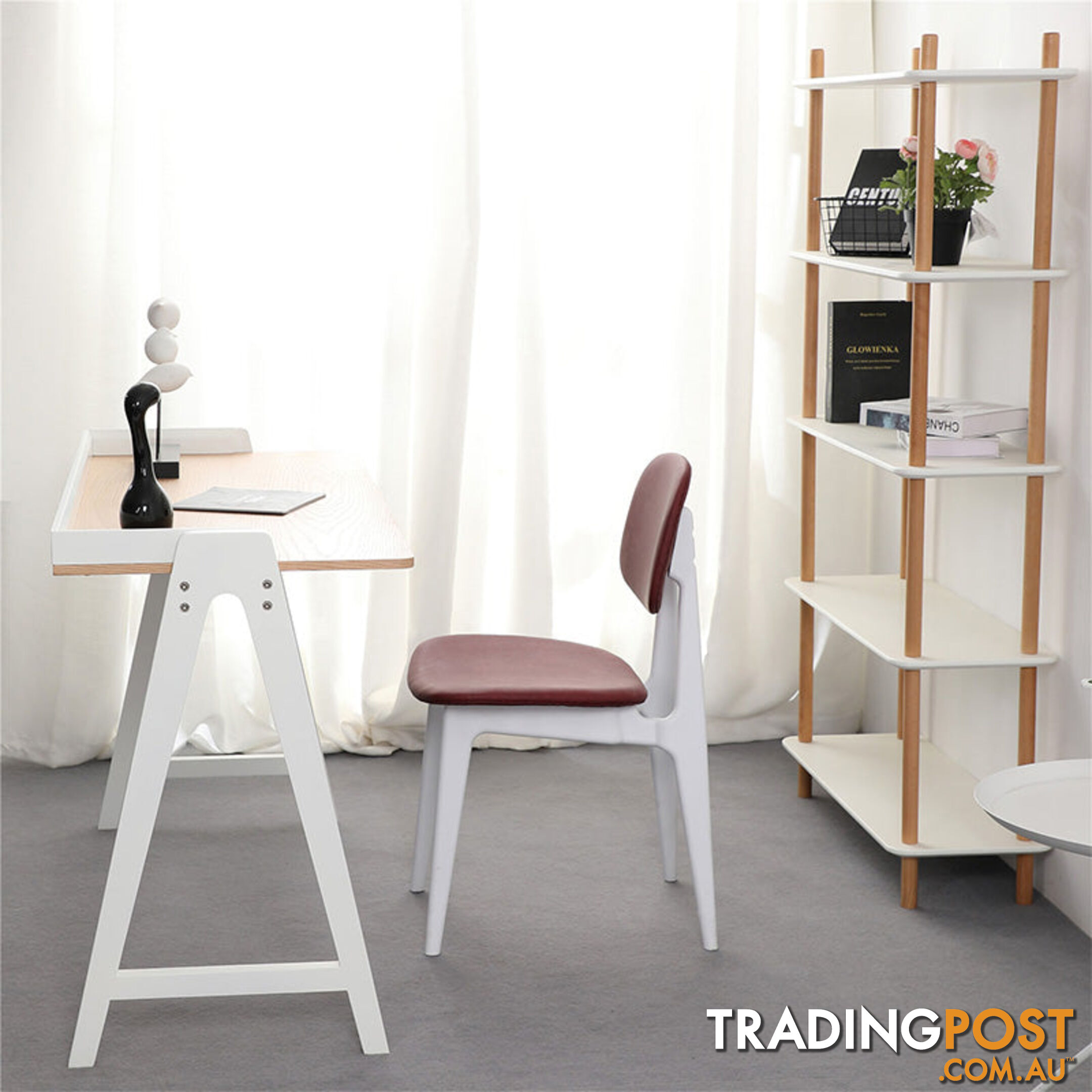 YARA Study Desk 118cm - White & Natural - BB-T002-W - 9334719012087