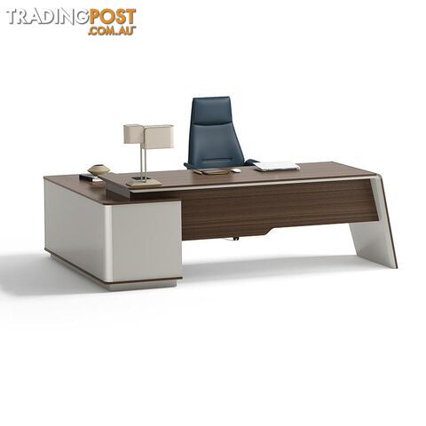 ANDERS Executive Desk Reversible Return 2.4M - Australian Gold Oak & Beige - DF-TIAN-D0224 - 9334719011172