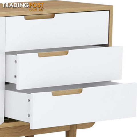 NAKULA Sideboard 180cm - Natural & White - 346023 - 9334719012162