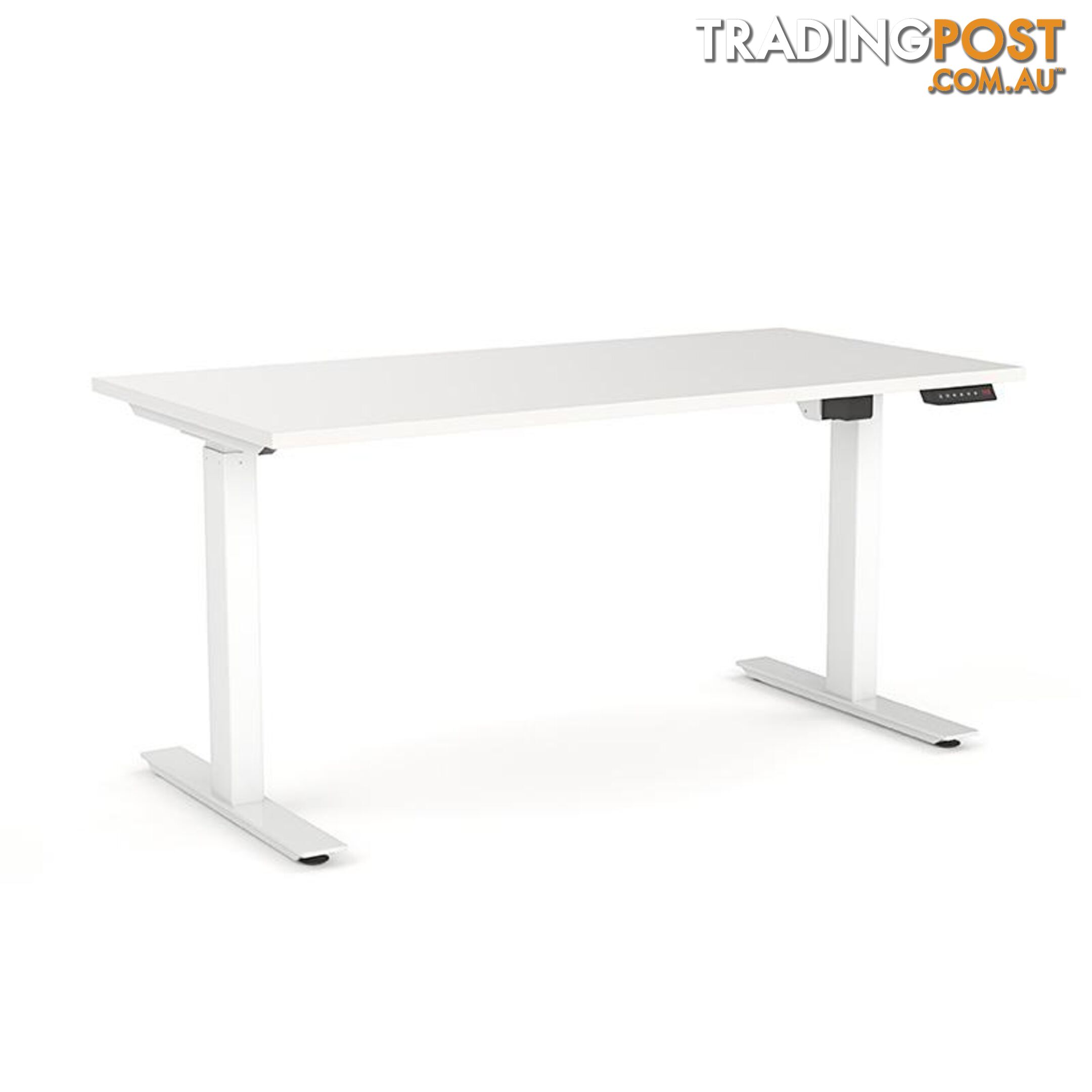 AGILE PRO Electric 2 Column Sit Standing Desk - 1200mm to 1800mm - Oak & White - OG_AGE2SSD150