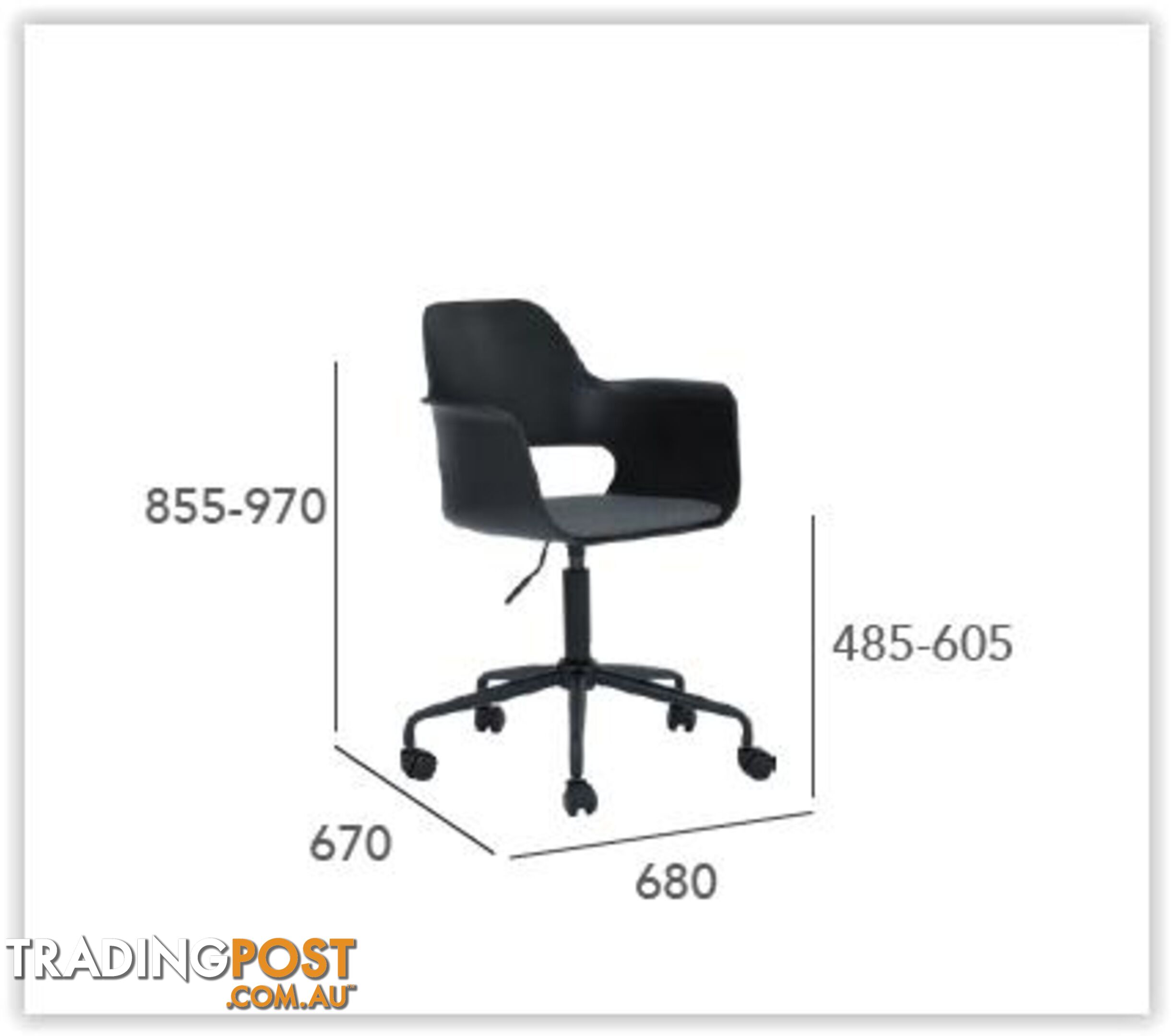 LAXMI Swivel Chair - Black - 221001 - 9334719005904