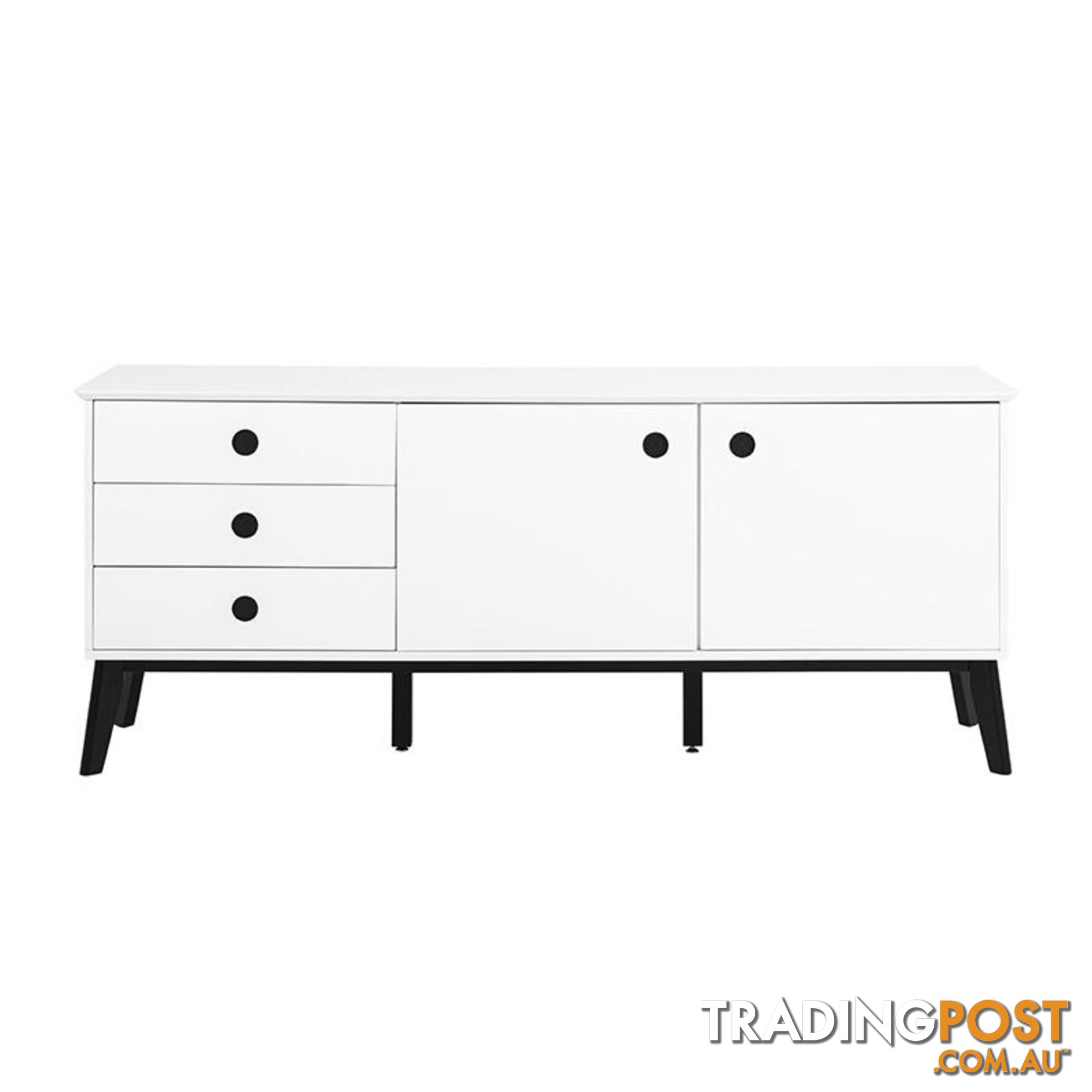 SABINE Sideboard 180cm - White/Black - AC-91721-2 - 5705994999648