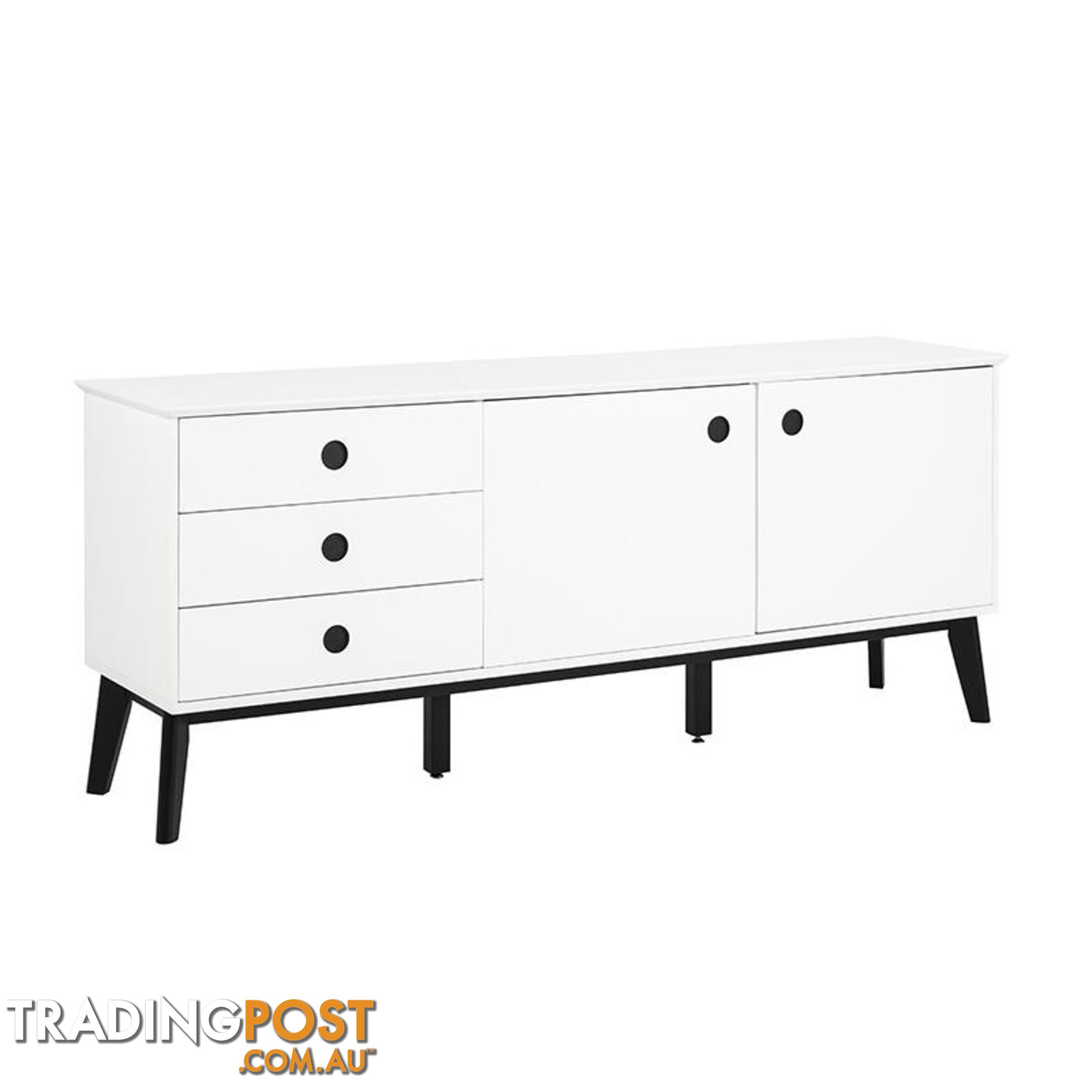 SABINE Sideboard 180cm - White/Black - AC-91721-2 - 5705994999648