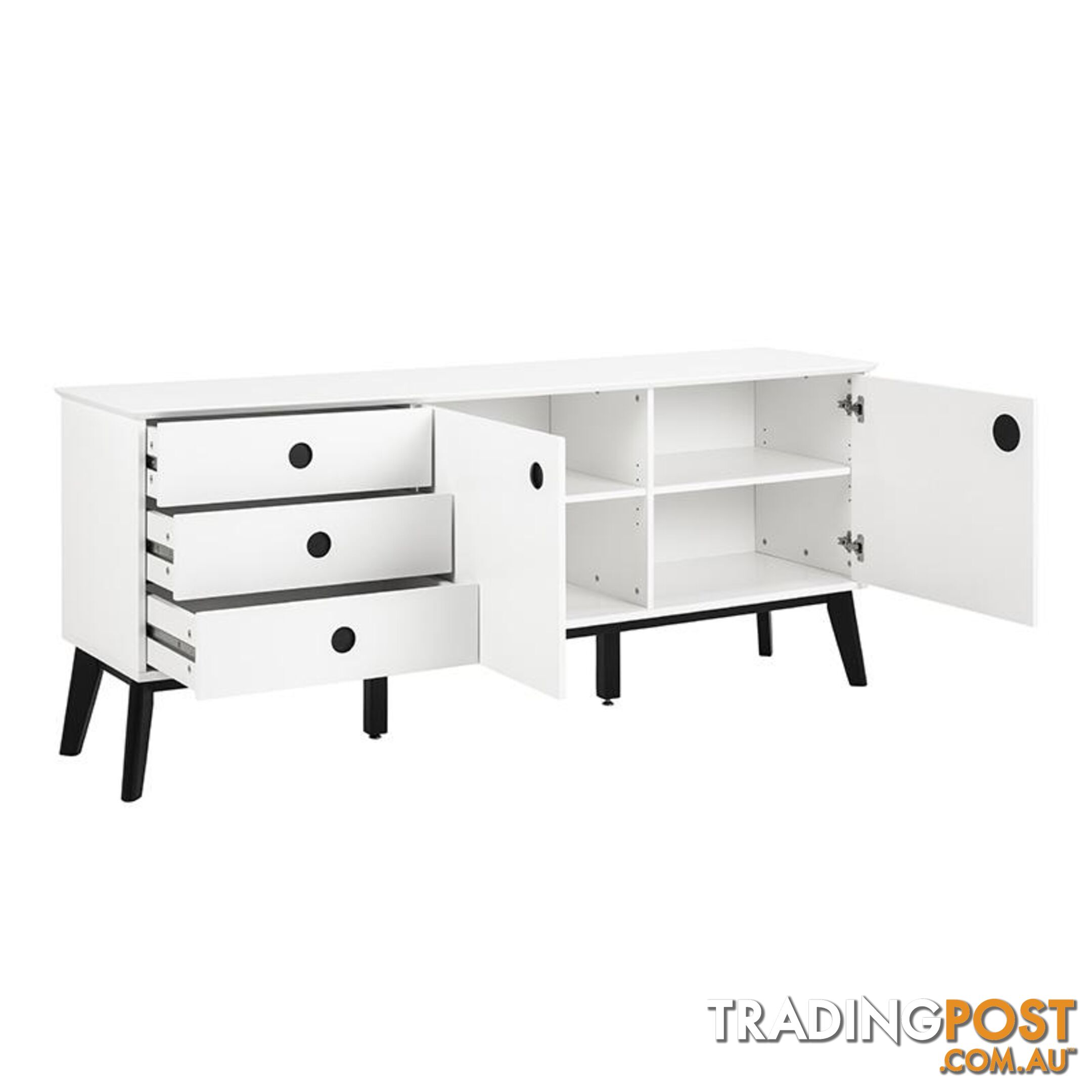 SABINE Sideboard 180cm - White/Black - AC-91721-2 - 5705994999648