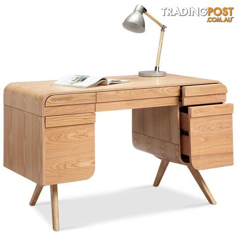 CELIO Study Desk with Storage 1.2M - Natural Ash Oak - HL-MK6127 - 9334719002507