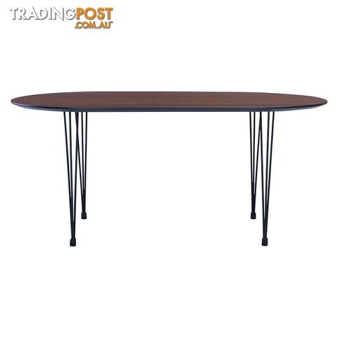 Omeo Dining Table 1.7M - Walnut/Blk - 145017 - 9334719005492
