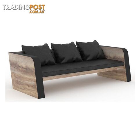 FRANCO Three Seater Sofa - Warm Oak & Black - WF-N2821-3 - 9334719004006