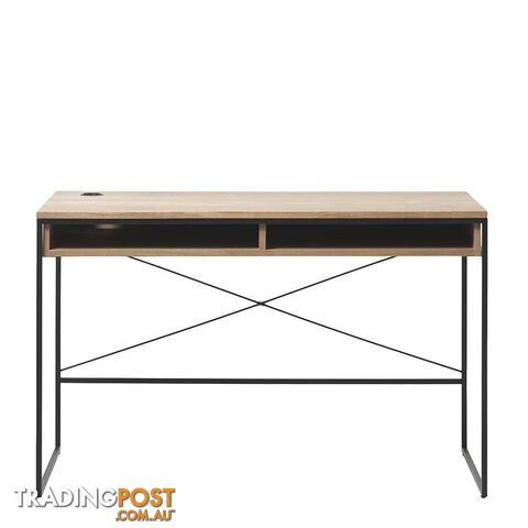 RIVOLI Study Desk 120cm -  Natural & Black - 43331020 - 5704745097053