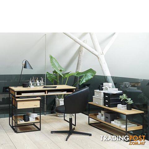 RIVOLI Study Desk 120cm -  Natural & Black - 43331020 - 5704745097053